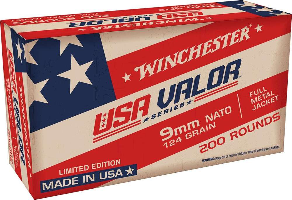 Ammunition Winchester Repeating Arms ZPAP M85 9mm WIN USA VALOR 9MM NATO 124GR FMJ 200/5